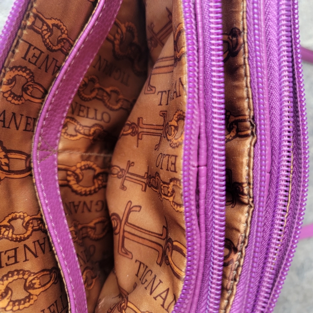 Tignanello Geniune Leather Fully Lined Purple Shoulder Bag - Picture 7 of 12
